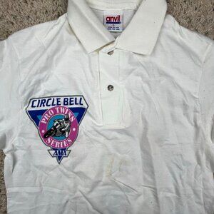 VTG Circle Bell Pro Twins Series Made USA White AMA T Shirt Small Motorcycle